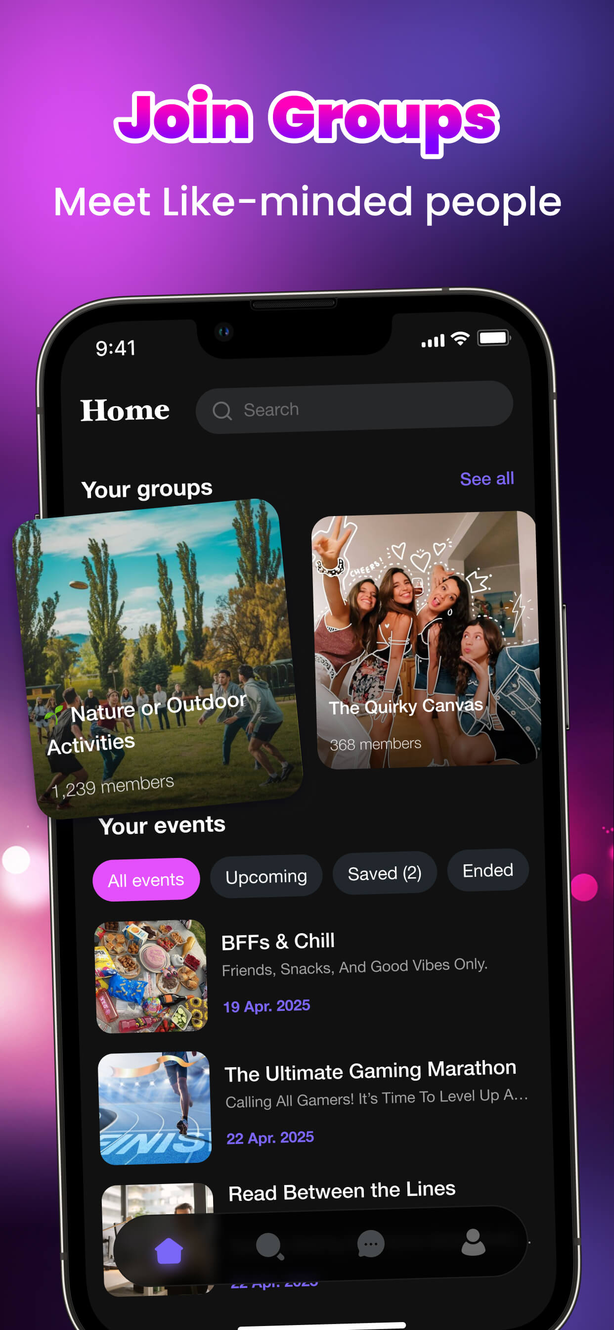 Meeting like-minded people through the app